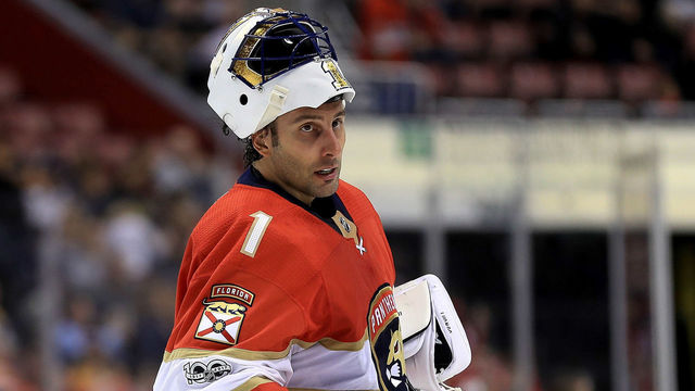 SUNRISE, FL - OCTOBER 20: Roberto Luongo #1 of the Florida Panthers looks on during a game against the Pittsburgh Penguins at BB&T Center on October 20, 2017 in Sunrise, Florida.