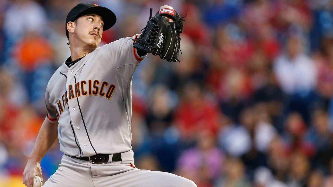 PHILADELPHIA, PA - JUNE 05: Starting pitcher Tim Lincecum #55 of the San Francisco Giants throws a pitch in the second inning of the game against the Philadelphia Phillies at Citizens Bank Park on June 5, 2015 in Philadelphia, Pennsylvania.