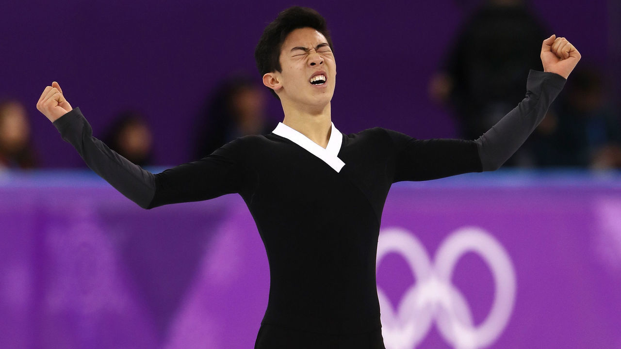 GANGNEUNG, SOUTH KOREA - FEBRUARY 17: Nathan Chen of the United States competes during the Men's Single Free Program on day eight of the PyeongChang 2018 Winter Olympic Games at Gangneung Ice Arena on February 17, 2018 in Gangneung, South Korea.