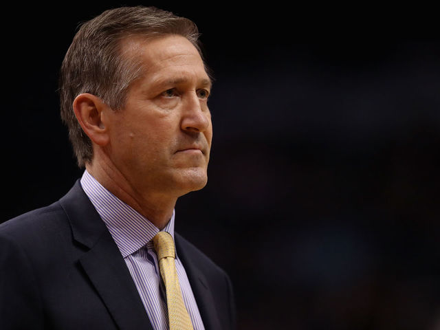 PHOENIX, AZ - JANUARY 26: Head coach Jeff Hornacek of the New York Knicks during the first half of the NBA game against the Phoenix Suns at Talking Stick Resort Arena on January 26, 2018 in Phoenix, Arizona.