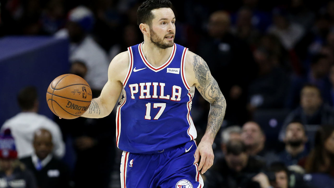 PHILADELPHIA, PA - JANUARY 3: JJ Redick #17 of the Philadelphia 76ers dribbles the ball against the San Antonio Spurs in the second half at Wells Fargo Center on January 3, 2018 in Philadelphia, Pennsylvania.