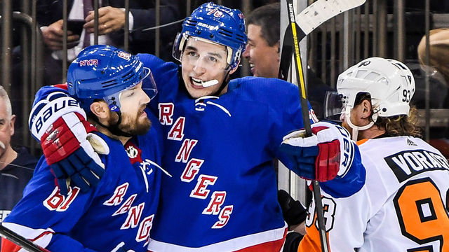 Rangers, Flyers combine for 6 goals, 3 fights in wild 1st period
