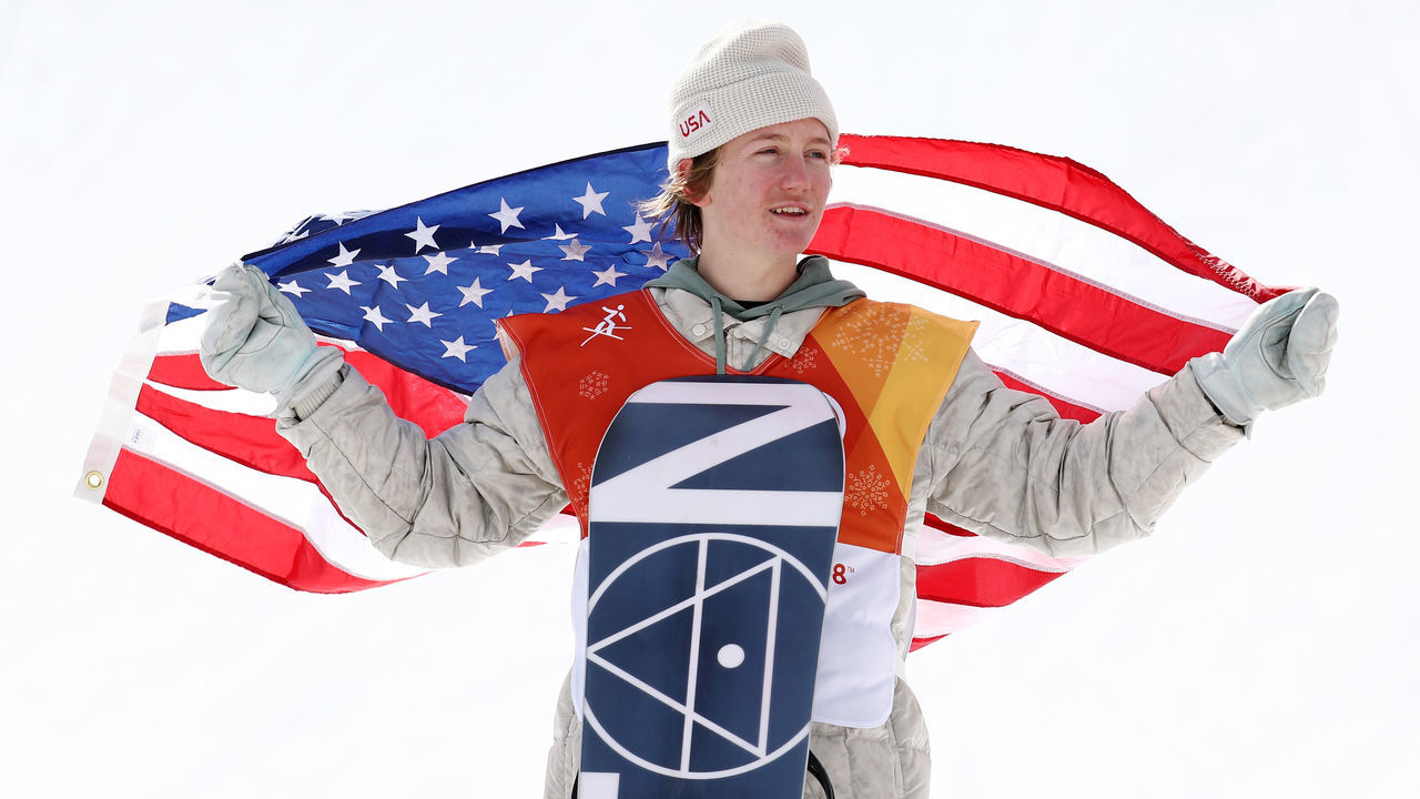 PYEONGCHANG-GUN, SOUTH KOREA - FEBRUARY 11: Gold medalist Redmond Gerard of the United States poses during the victory ceremony for the Snowboard Men's Slopestyle Final on day two of the PyeongChang 2018 Winter Olympic Games at Phoenix Snow Park on February 11, 2018 in Pyeongchang-gun, South Korea.