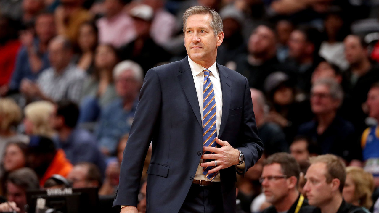 DENVER, CO - JANUARY 25: Head coach Jeff Hornacek of the New York Knicks watches as his team plays the Denver Nuggets at the Pepsi Center on January 25, 2018 in Denver, Colorado.