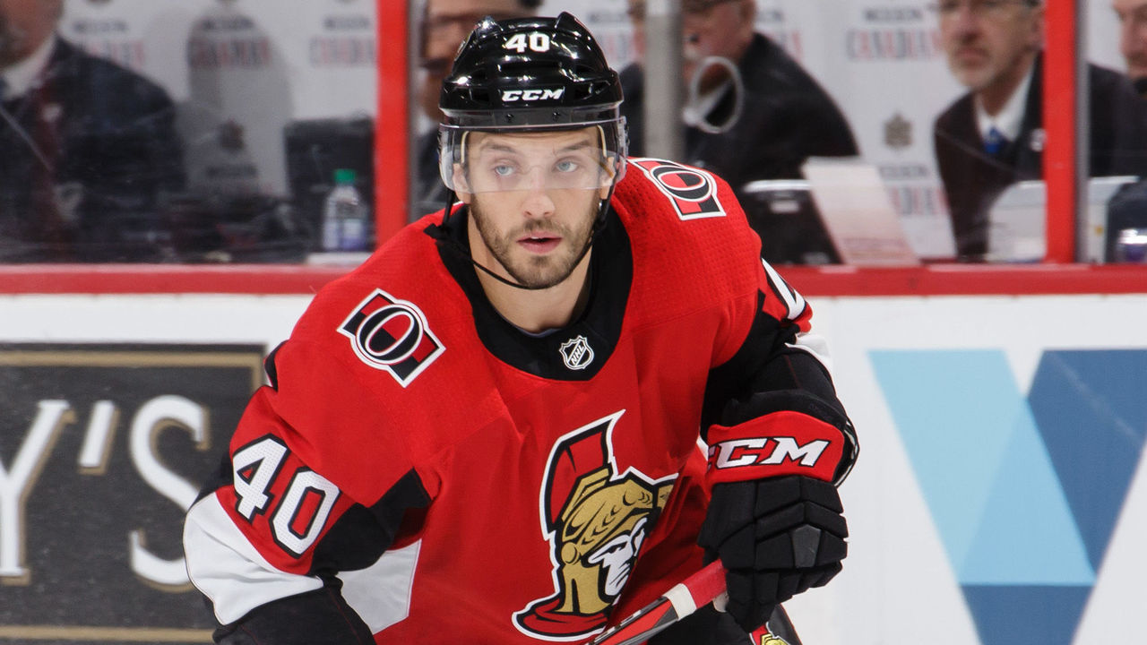 OTTAWA, ON - JANUARY 9: Gabriel Dumont #40 of the Ottawa Senators skates against the Chicago Blackhawks at Canadian Tire Centre on January 9, 2018 in Ottawa, Ontario, Canada.