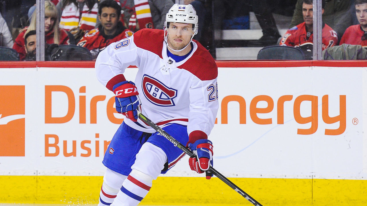 CALGARY, AB - DECEMBER 22: Jakub Jerabek #28 of the Montreal Canadiens in action against the Calgary Flames during an NHL game at Scotiabank Saddledome on December 22, 2017 in Calgary, Alberta, Canada.