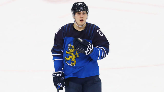 GANGNEUNG, SOUTH KOREA - FEBRUARY 15: Eeli Tolvanen of Finland celebrates scoring his teams fourth goal of the game with team mate Petri Kontiola during the Men's Ice Hockey Preliminary Round Group C game on day six of the PyeongChang 2018 Winter Olympic Games at Gangneung Hockey Centre on February 15, 2018 in Gangneung, South Korea.
