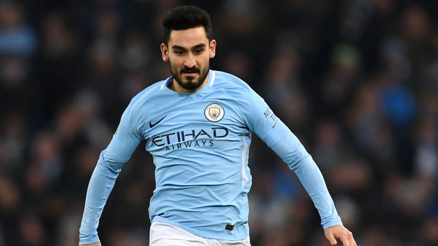 Ilkay Gundogan of Manchester City during the Carabao Cup Semi-Final First Leg match between Manchester City and Bristol City at Etihad Stadium on January 9, 2018 in Manchester, England.