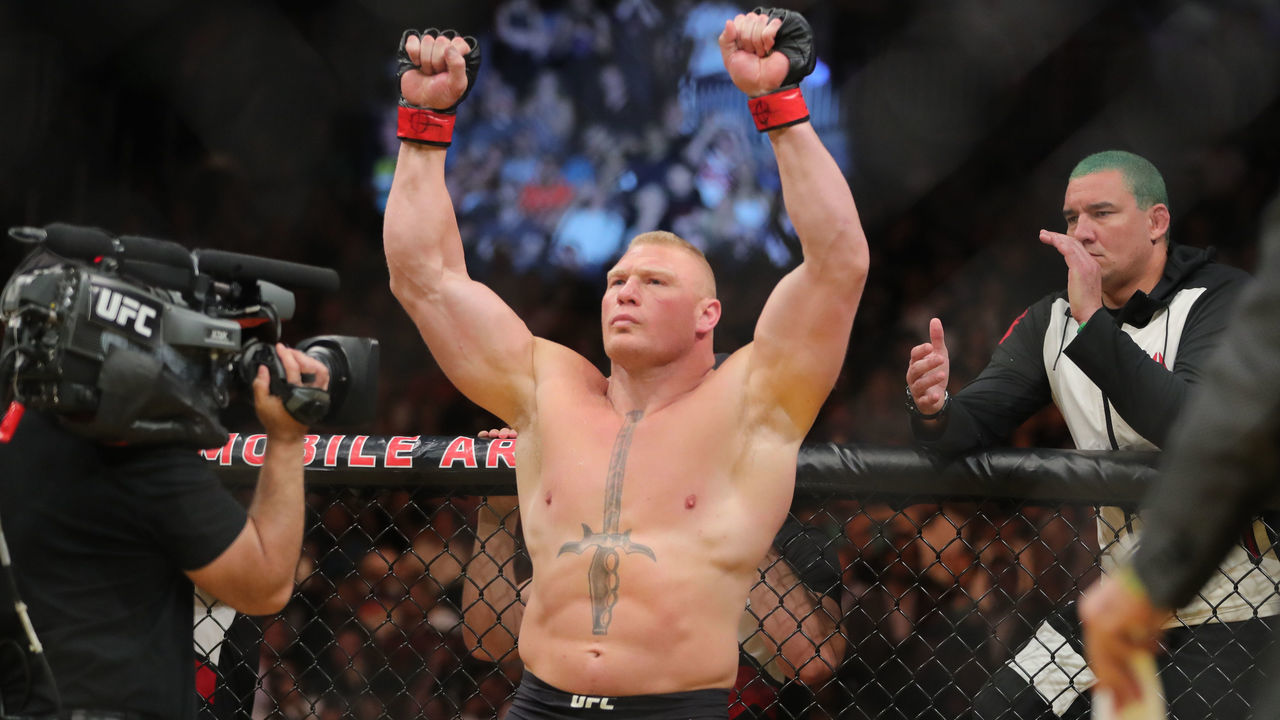LAS VEGAS, NV - JULY 9: Brock Lesnar before his fight against Mark Hunt during the UFC 200 event at T-Mobile Arena on July 9, 2016 in Las Vegas, Nevada.
