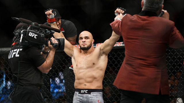 EDMONTON, AB - SEPTEMBER 09: Ilir Latifi prepares to fight Tyson Pedro during UFC 215 at Rogers Place on September 9, 2017 in Edmonton, Canada.