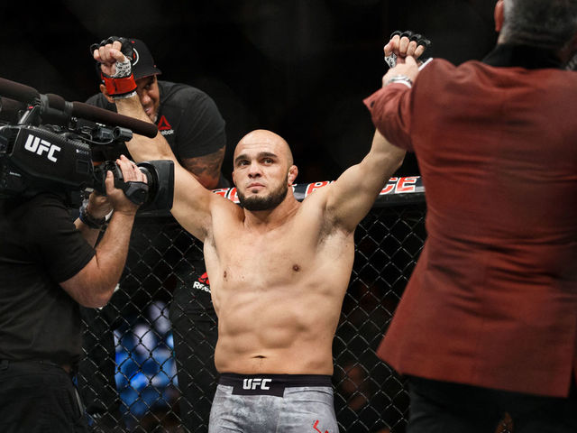EDMONTON, AB - SEPTEMBER 09: Ilir Latifi prepares to fight Tyson Pedro during UFC 215 at Rogers Place on September 9, 2017 in Edmonton, Canada.