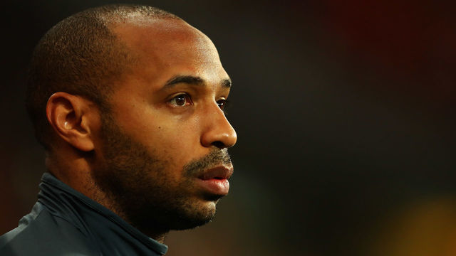 LIEGE, BELGIUM - AUGUST 31: Thierry Henry assistant manager of Belgium looks on prior to the FIFA 2018 World Cup Qualifier between Belgium and Gibraltar at Stade Maurice Dufrasne on August 31, 2017 in Liege, Belgium.