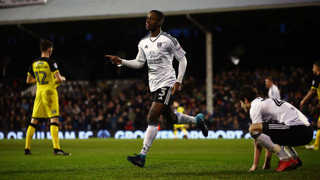 LONDON, ENGLAND - JANUARY 20: Ryan Sessegnon of Fulham celebrates scoring his sides fifth goal during the Sky Bet Championship match between Fulham and Burton Albion at Craven Cottage on January 20, 2018 in London, England.