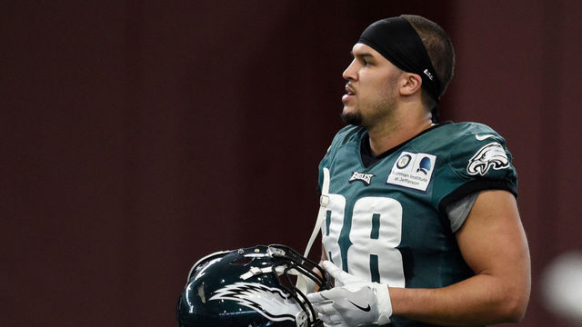 MINNEAPOLIS, MN - FEBRUARY 02: Trey Burton #88 of the Philadelphia Eagles during Super Bowl LII practice on February 2, 2018 at the University of Minnesota in Minneapolis, Minnesota. The Philadelphia Eagles will face the New England Patriots in Super Bowl LII on February 4th.