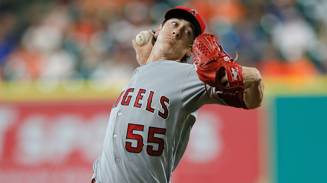 HOUSTON, TX - JULY 24: Tim Lincecum #55 of the Los Angeles Angels of Anaheim pitches in the first inning against the Houston Astros at Minute Maid Park on July 24, 2016 in Houston, Texas.