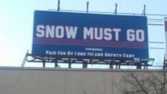 Look: Islanders fans get 'Snow Must Go' billboards posted