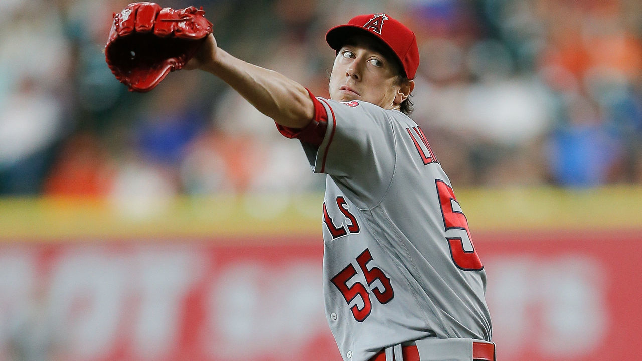 HOUSTON, TX - JULY 24: Tim Lincecum #55 of the Los Angeles Angels of Anaheim pitches in the first inning against the Houston Astros at Minute Maid Park on July 24, 2016 in Houston, Texas.