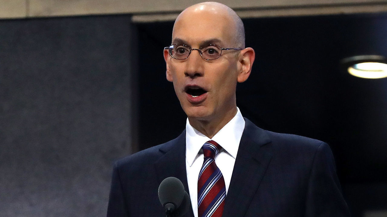 NEW YORK, NY - JUNE 22: NBA commissioner Adam Silver speaks during the first round of the 2017 NBA Draft at Barclays Center on June 22, 2017 in New York City.