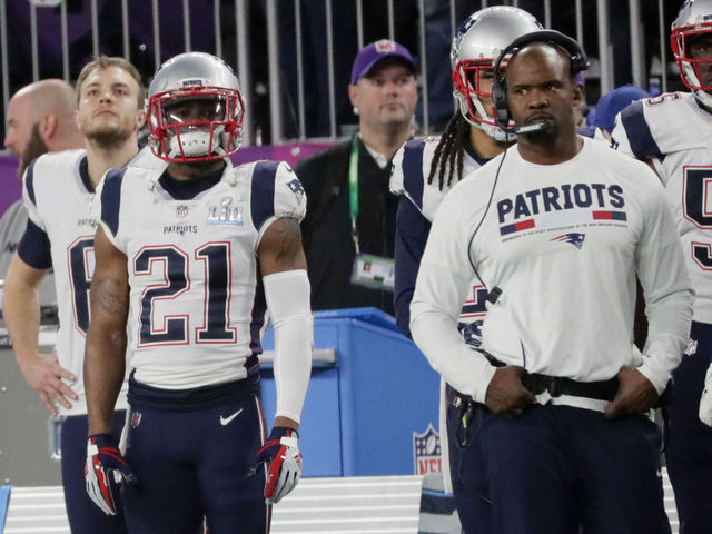 MINNEAPOLIS, MN - FEBRUARY 4: New England Patriots Malcolm Butler stands on sideline during 4th quarter of Super Bowl LII. The New England Patriots play the Philadelphia Eagles in Super Bowl LII at US Bank Stadium in Minneapolis on Feb. 4, 2018.