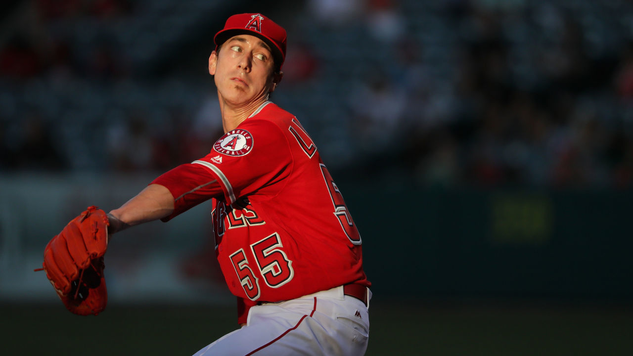 ANAHEIM, CA - JUNE 23: Tim Lincecum #55 of the Los Angeles Angels of Anaheim pitches during the first inning of a baseball game against the Oakland Athletics at Angel Stadium of Anaheim on June 23, 2016 in Anaheim, California.