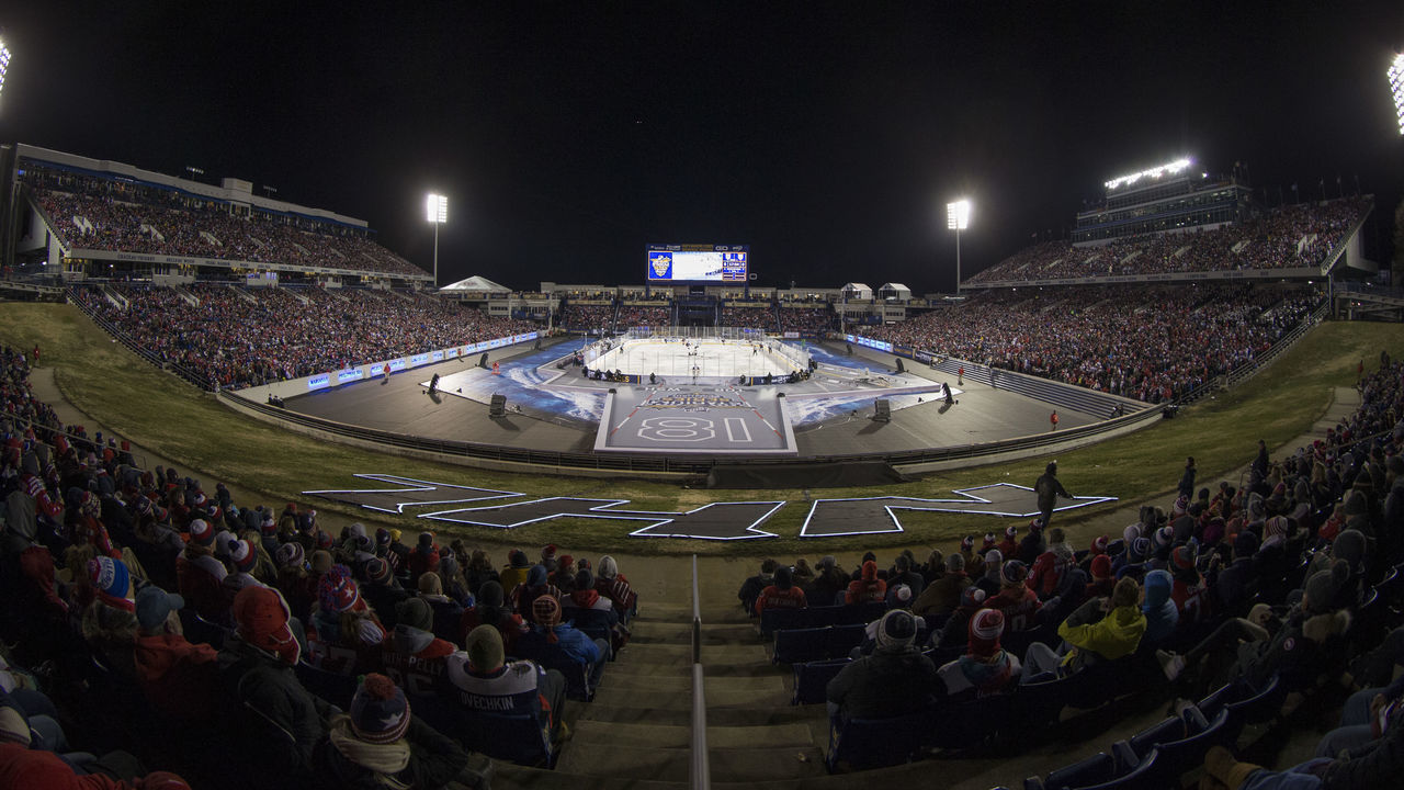 ANNAPOLIS, MD - MARCH 03: A general view of the United States Naval Academy during the Coors Light NHL Stadium Series game between the Toronto Maple Leafs and Washington Capitals on March 3, 2018 in Annapolis, Maryland.