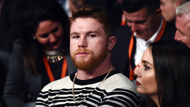 BELFAST, NORTHERN IRELAND - NOVEMBER 18: Saul 'Canelo' Alvarez watches on from ringside during the Frampton Reborn boxing bill at SSE Arena Belfast on November 11, 2017 in Belfast, Northern Ireland.