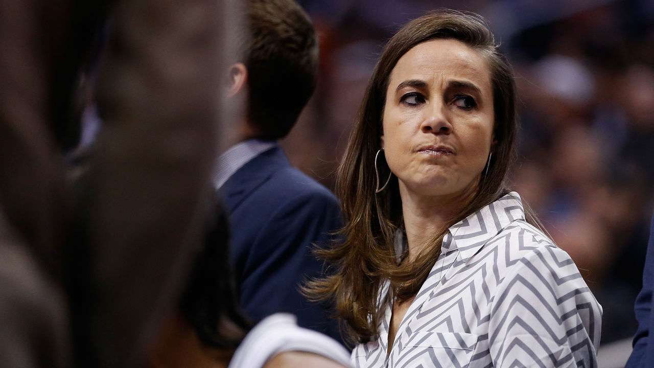 PHOENIX, AZ - JANUARY 21: Assistant coach Becky Hammon of the San Antonio Spurs during the NBA game against the Phoenix Suns at Talking Stick Resort Arena on January 21, 2016 in Phoenix, Arizona. The Spurs defeated the Suns 117-89.
