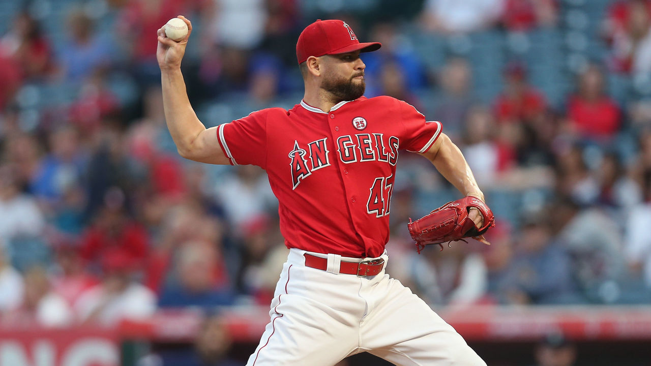 ANAHEIM, CA - SEPTEMBER 30: Ricky Nolasco #47 of the Los Angeles Angels of Anaheim throws a pitch in the first inning against the Seattle Mariners on September 30, 2017 at Angel Stadium of Anaheim in Anaheim, California.