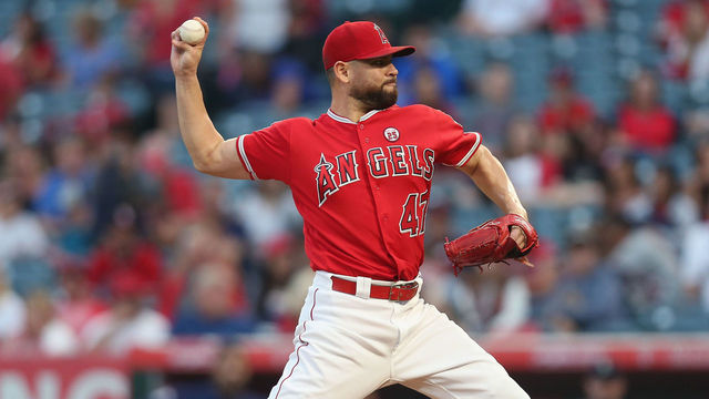 ANAHEIM, CA - SEPTEMBER 30: Ricky Nolasco #47 of the Los Angeles Angels of Anaheim throws a pitch in the first inning against the Seattle Mariners on September 30, 2017 at Angel Stadium of Anaheim in Anaheim, California.