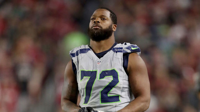 GLENDALE, AZ - OCTOBER 23: Defensive end Michael Bennett #72 of the Seattle Seahawks on the sidelines during the NFL game against the Arizona Cardinals at the University of Phoenix Stadium on October 23, 2016 in Glendale, Arizona. The Cardinals and Seahawks tied 6-6.