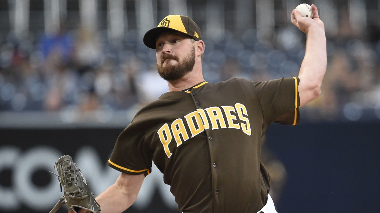 SAN DIEGO, CA - JULY 28: Travis Wood #37 of the San Diego Padres pitches during the first inning of a baseball game against the Pittsburgh Pirates at PETCO Park on July 28, 2017 in San Diego, California.