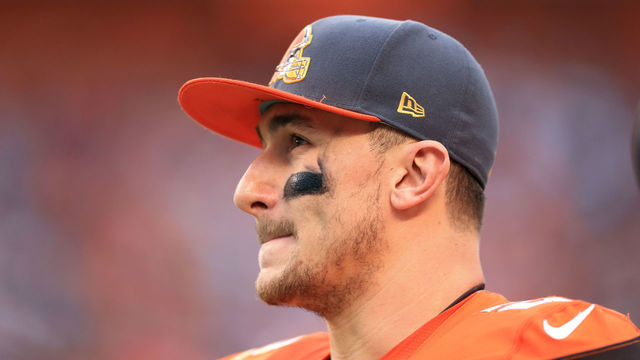 CLEVELAND, OH - DECEMBER 13: Quarterback Johnny Manziel #2 of the Cleveland Browns on the sidelines during the fourth quarter against the San Francisco 49ers at FirstEnergy Stadium on December 13, 2015 in Cleveland, Ohio.