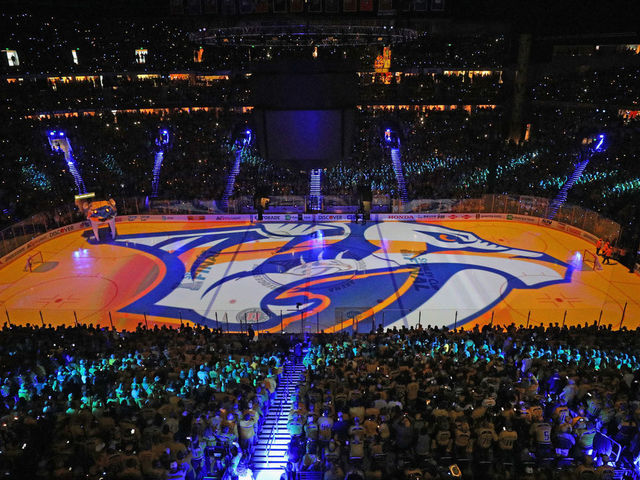 NASHVILLE, TN - JUNE 05: A general view prior to the game between the Nashville Predators and the Pittsburgh Penguins in Game Four of the 2017 NHL Stanley Cup Final at the Bridgestone Arena on June 5, 2017 in Nashville, Tennessee.
