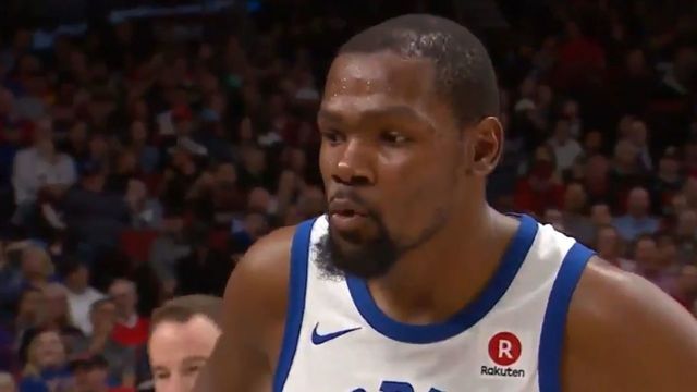 Watch: KD blows kiss while courtside heckler is removed by security