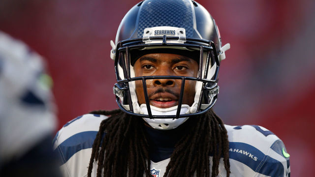 SANTA CLARA, CA - OCTOBER 22: Richard Sherman #25 of the Seattle Seahawks warms up prior to playing the San Francisco 49ers in their NFL game at Levi's Stadium on October 22, 2015 in Santa Clara, California.