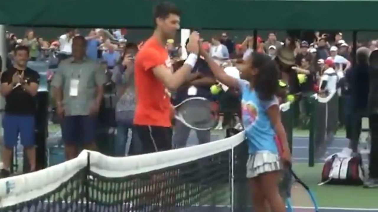 Djokovic Warms Up With Mike Tyson S Daughter Thescore Com