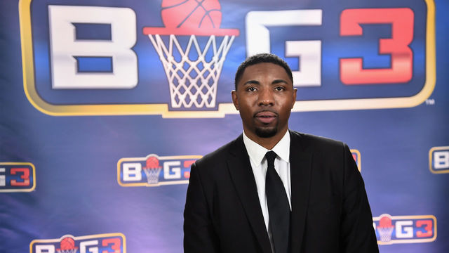 NEW YORK, NY - JANUARY 11: Roger Mason Jr attends a press conference announcing the launch of the BIG3, a new, professional 3-on-3 basketball league, on January 11, 2017 in New York City.