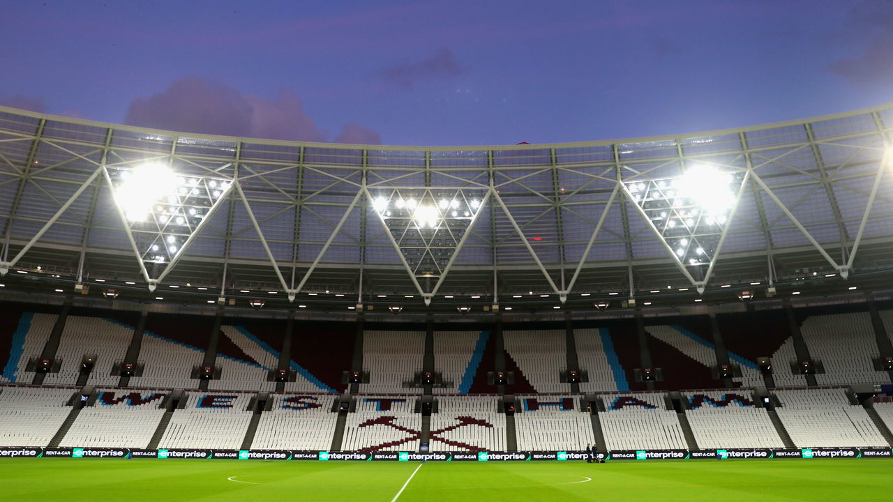 LONDON, ENGLAND - JANUARY 30: A view inside the stadium prior to the Premier League match between West Ham United and Crystal Palace at London Stadium on January 30, 2018 in London, England.