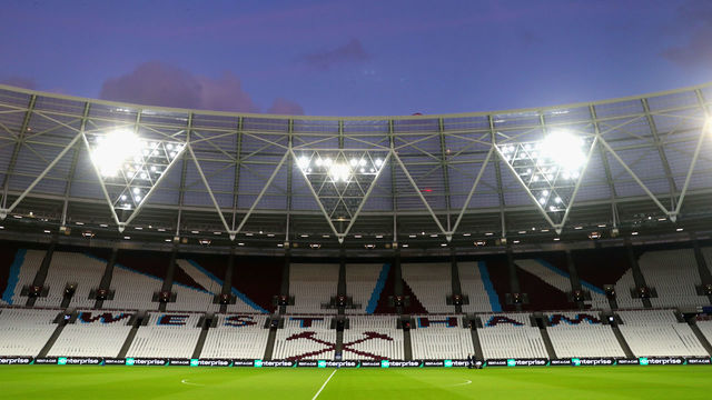 LONDON, ENGLAND - JANUARY 30: A view inside the stadium prior to the Premier League match between West Ham United and Crystal Palace at London Stadium on January 30, 2018 in London, England.