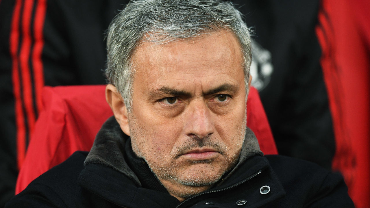 MANCHESTER, ENGLAND - MARCH 13: Jose Mourinho, Manager of Manchester United looks on prior to the UEFA Champions League Round of 16 Second Leg match between Manchester United and Sevilla FC at Old Trafford on March 13, 2018 in Manchester, United Kingdom.