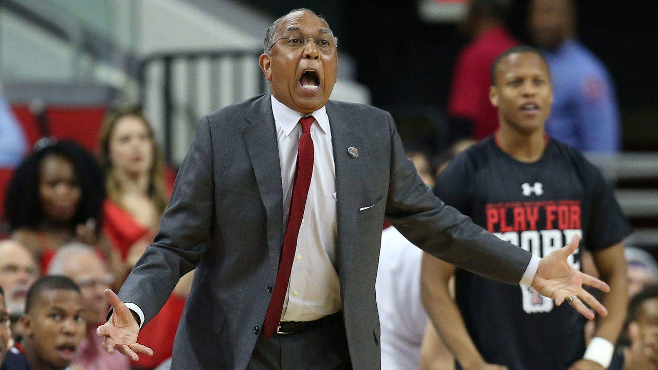 RALEIGH, NORTH CAROLINA - MARCH 17: Head coach Tubby Smith of the Texas Tech Red Raiders reacts in the second half while taking on the Butler Bulldogs in the first round of the 2016 NCAA Men's Basketball Tournament at PNC Arena on March 17, 2016 in Raleigh, North Carolina.