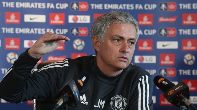 MANCHESTER, ENGLAND - MARCH 16: (EXCLUSIVE COVERAGE) Manager Jose Mourinho of Manchester United speaks during a press conference at Aon Training Complex on March 16, 2018 in Manchester, England.