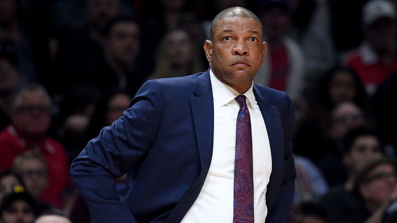 LOS ANGELES, CA - MARCH 09: Doc Rivers of the LA Clippers watches play during a 116-102 win over the Cleveland Cavaliers at Staples Center on March 9, 2018 in Los Angeles, California.