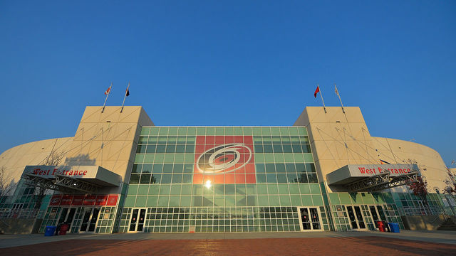 RALEIGH, NC - NOVEMBER 18: General view of the exterior of PNC Arena before the game between the Carolina Hurricanes and the Montreal Canadiens on November 18, 2016 in Raleigh, North Carolina.