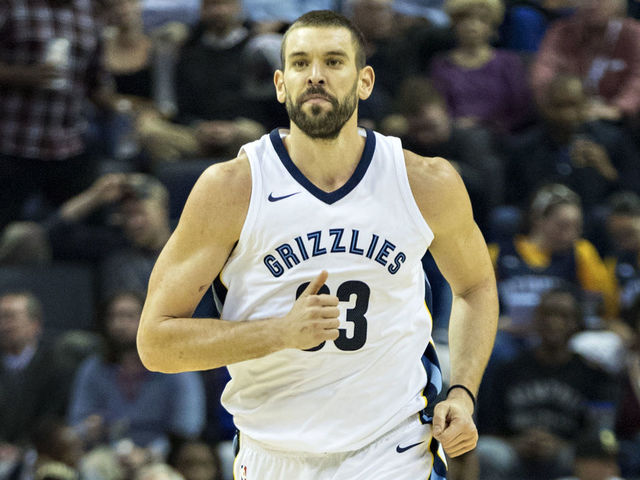 MEMPHIS, TN - OCTOBER 26: Marc Gasol #33 of the Memphis Grizzlies on the court during a game against the Dallas Mavericks at the FedEx Forum on October 26, 2017 in Memphis, Tennessee. The Grizzlies defeated the Mavericks 96-91.
