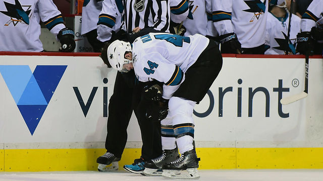 Vlasic hurt after taking puck up high