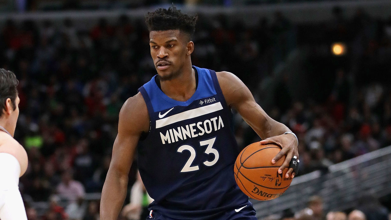 CHICAGO, IL - FEBRUARY 09: Jimmy Butler #23 of the Minnesota Timberwolves moves against Ryan Arcidiacono #15 of the Chicago Bulls at the United Center on February 9, 2018 in Chicago, Illinois. The Bulls defeated the Timberwolves 114-113.