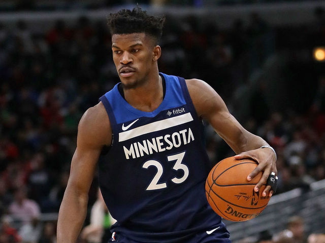 CHICAGO, IL - FEBRUARY 09: Jimmy Butler #23 of the Minnesota Timberwolves moves against Ryan Arcidiacono #15 of the Chicago Bulls at the United Center on February 9, 2018 in Chicago, Illinois. The Bulls defeated the Timberwolves 114-113.