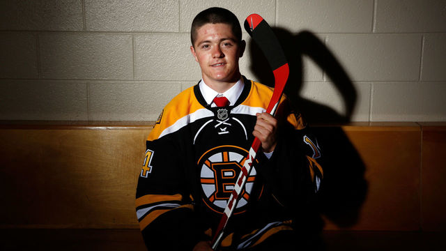 PHILADELPHIA, PA - JUNE 28: Ryan Donato of the Boston Bruins poses for a portrait during the 2014 NHL Draft at the Wells Fargo Center on June 28, 2014 in Philadelphia, Pennsylvania.