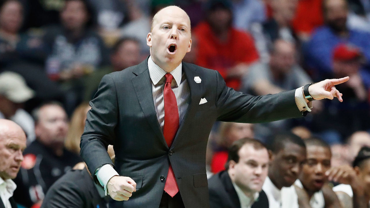 NASHVILLE, TN - MARCH 18: Head coach Mick Cronin of the Cincinnati Bearcats reacts against the Nevada Wolf Pack during the first half in the second round of the 2018 Men's NCAA Basketball Tournament at Bridgestone Arena on March 18, 2018 in Nashville, Tennessee.